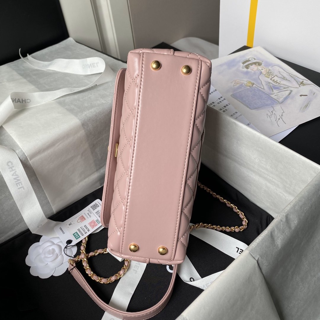 Chanel 22B Small Flap Bag Gem Chain Dust Pink - Image 5