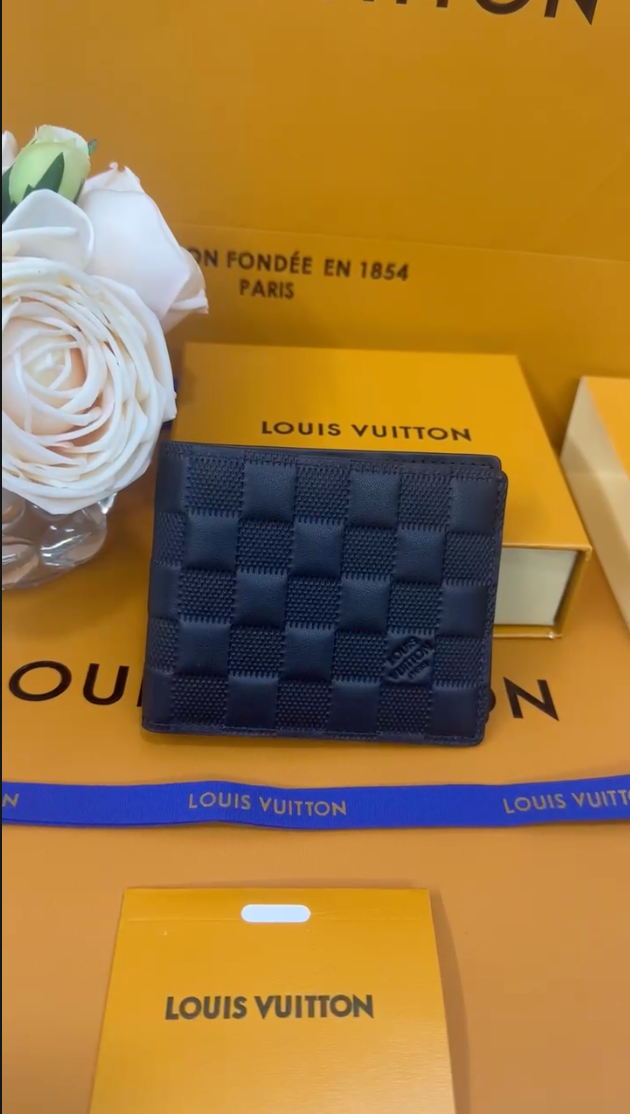 LV Monogram Wallet Jet Black Top Quality