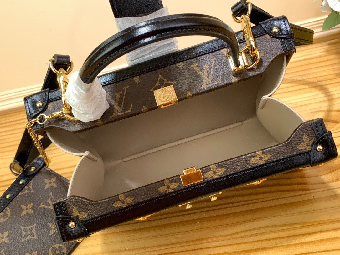 Louis Vuitton LV Petite Malle LV Monogram Pattern Like Auth Handbags 24x16x13cm - Image 5